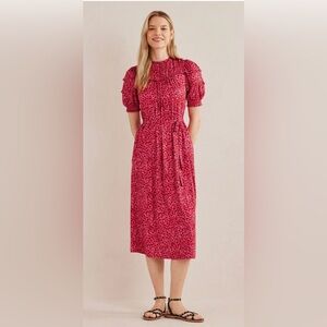 Borden Yoke Detail Jersey Midi Dress Gin Fizz, Abstract Vine Women, size 4, NWT